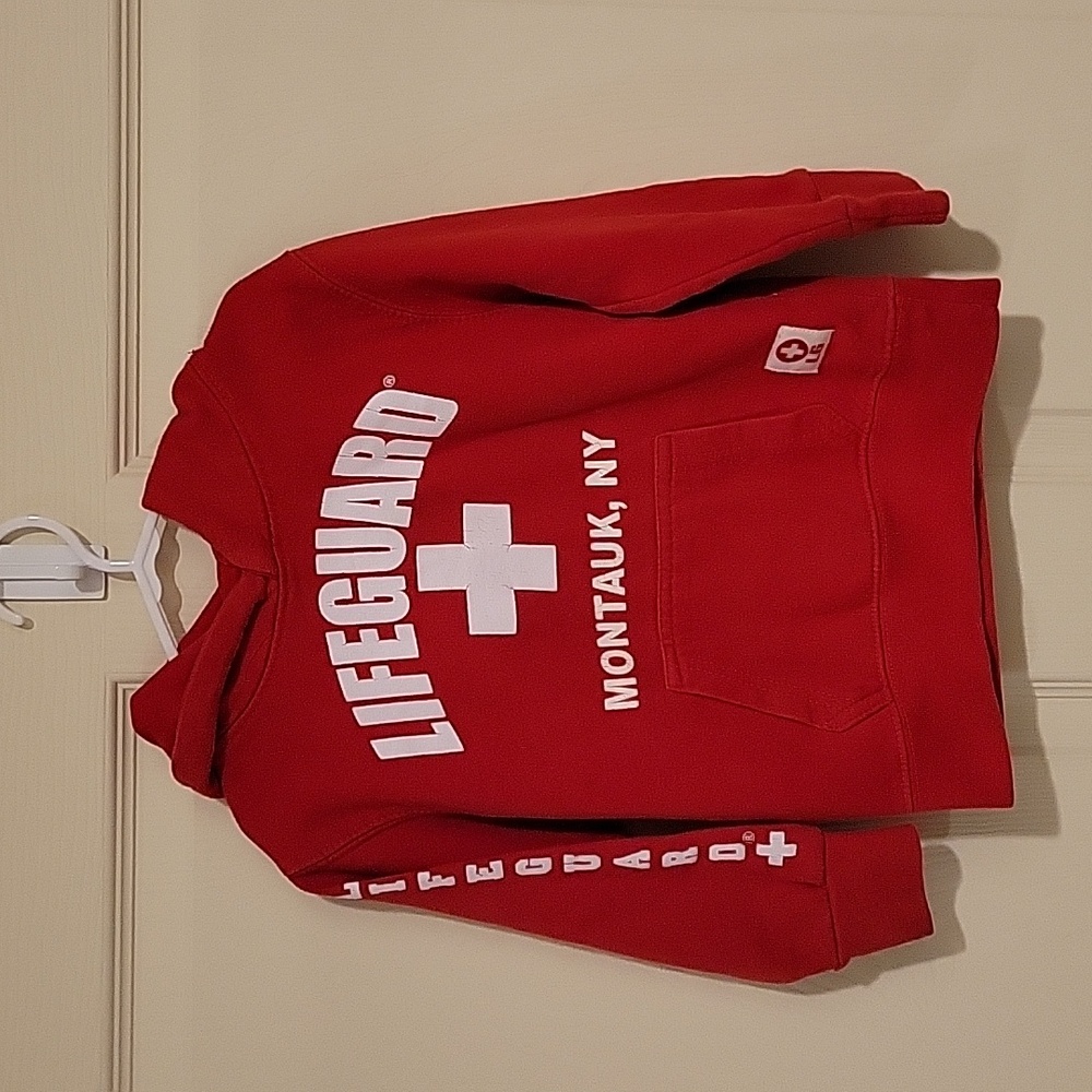Kids Red Lifeguard Hoodie, XS